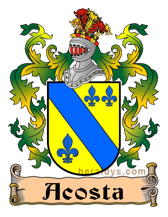Variante del escudo heráldico del apellido Acosta