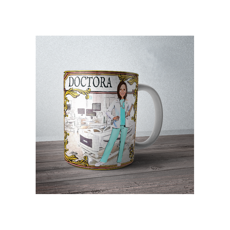 Taza doctora personalizada con el nombre