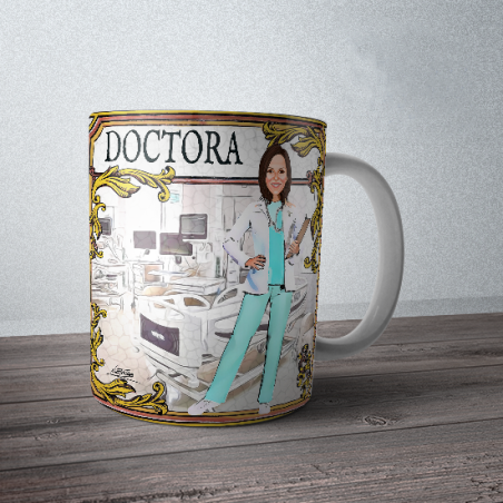 Taza doctora personalizada con el nombre